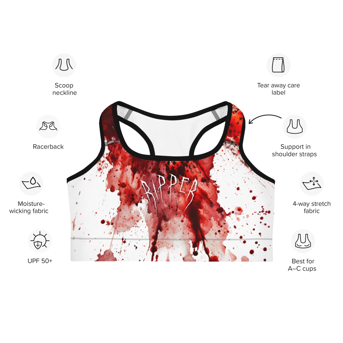 Ripper - Splatter Stain Sports Bra